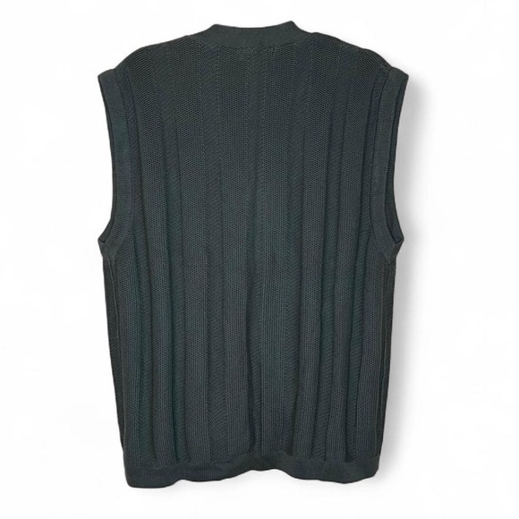 Vintage Reebok Golf Knit Sweater Vest Green Button Down L - Picture 3 of 6